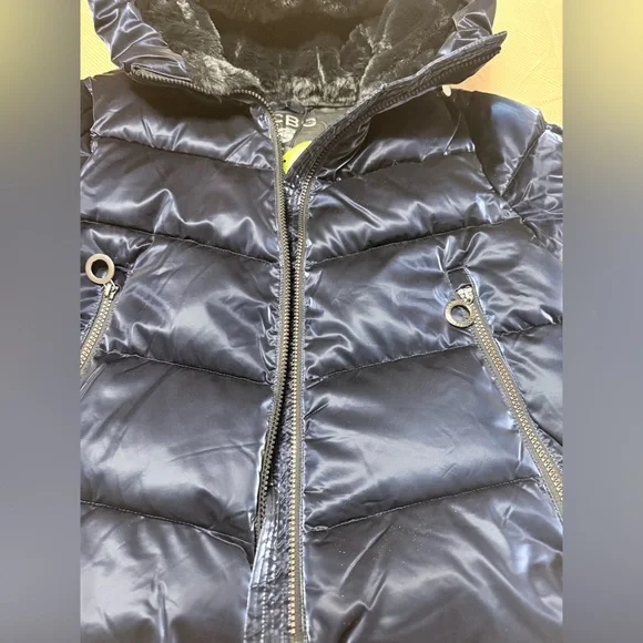 BCBG hooded fur lined water resistant puffer jacket